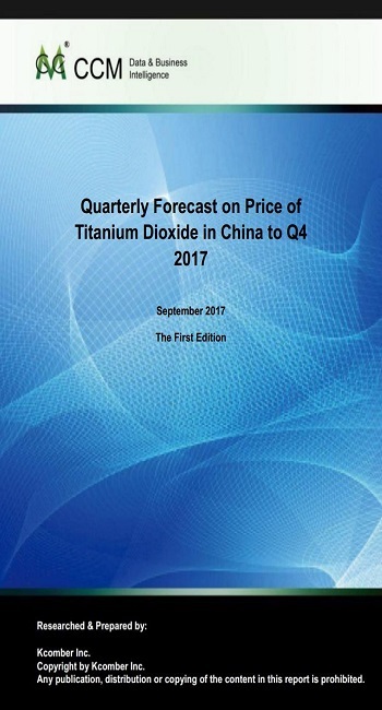 Quarterly Forecast on Price of Titanium Dioxide in China to Q4 2017